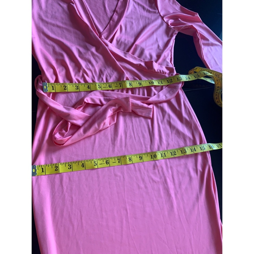 Coral pink surplice body stretch maxi dress, NWOT S - Picture 12 of 12